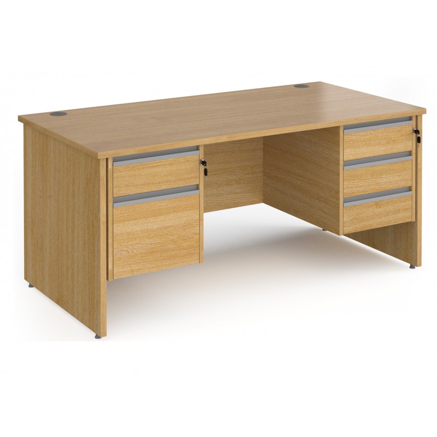 Harlow Panel End Straight Desk with Two and Three Drawer Pedestals